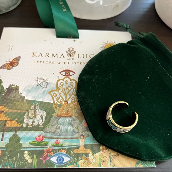 Karma Luck Boundless Love Diamond & Blue Topaz Ring - Picture 4 of 7